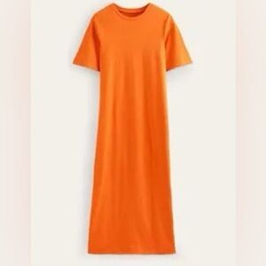 NWT Boden Midi Cotton T-Shirt Dress in Orange
